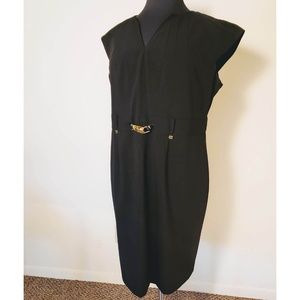 Calvin Klein Gold Buckle Sheath Dress